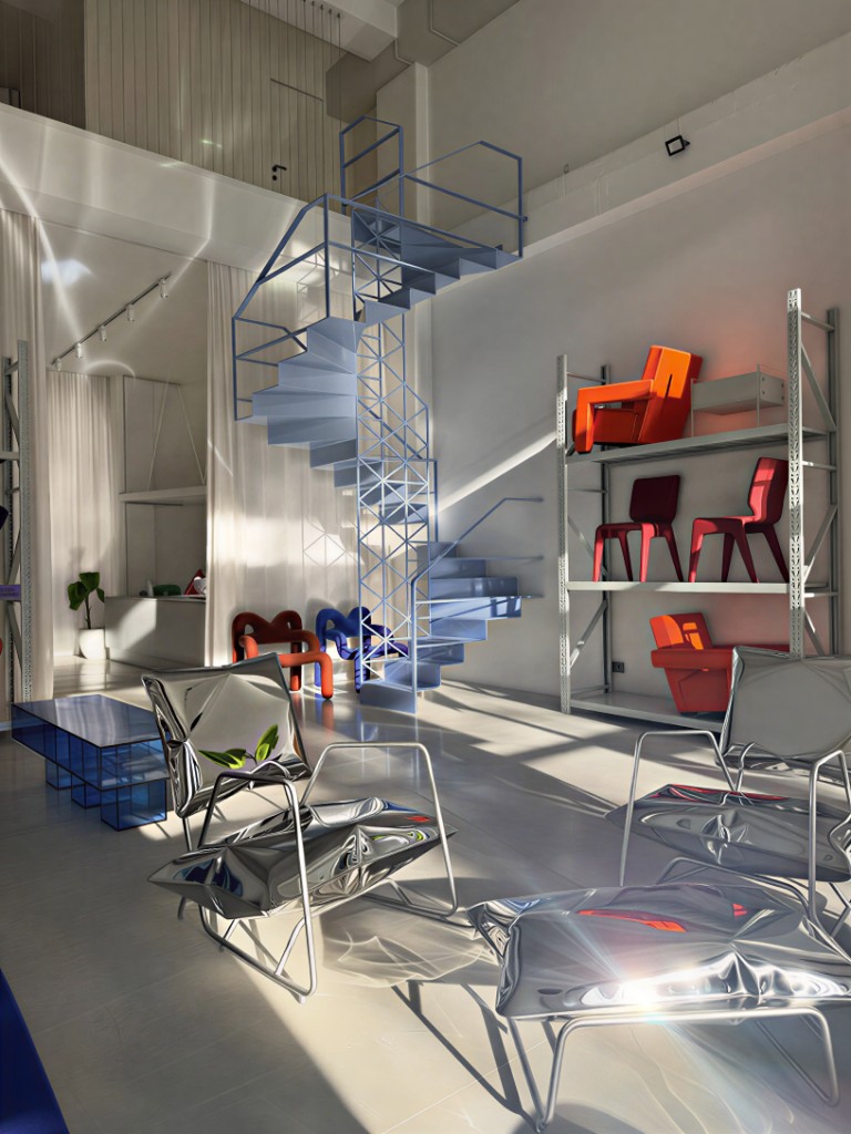 Chrome chairs in the Expo Home showroom